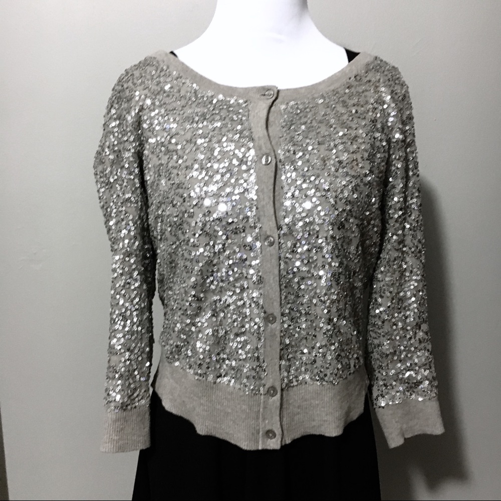 Sequined cardigan sweater